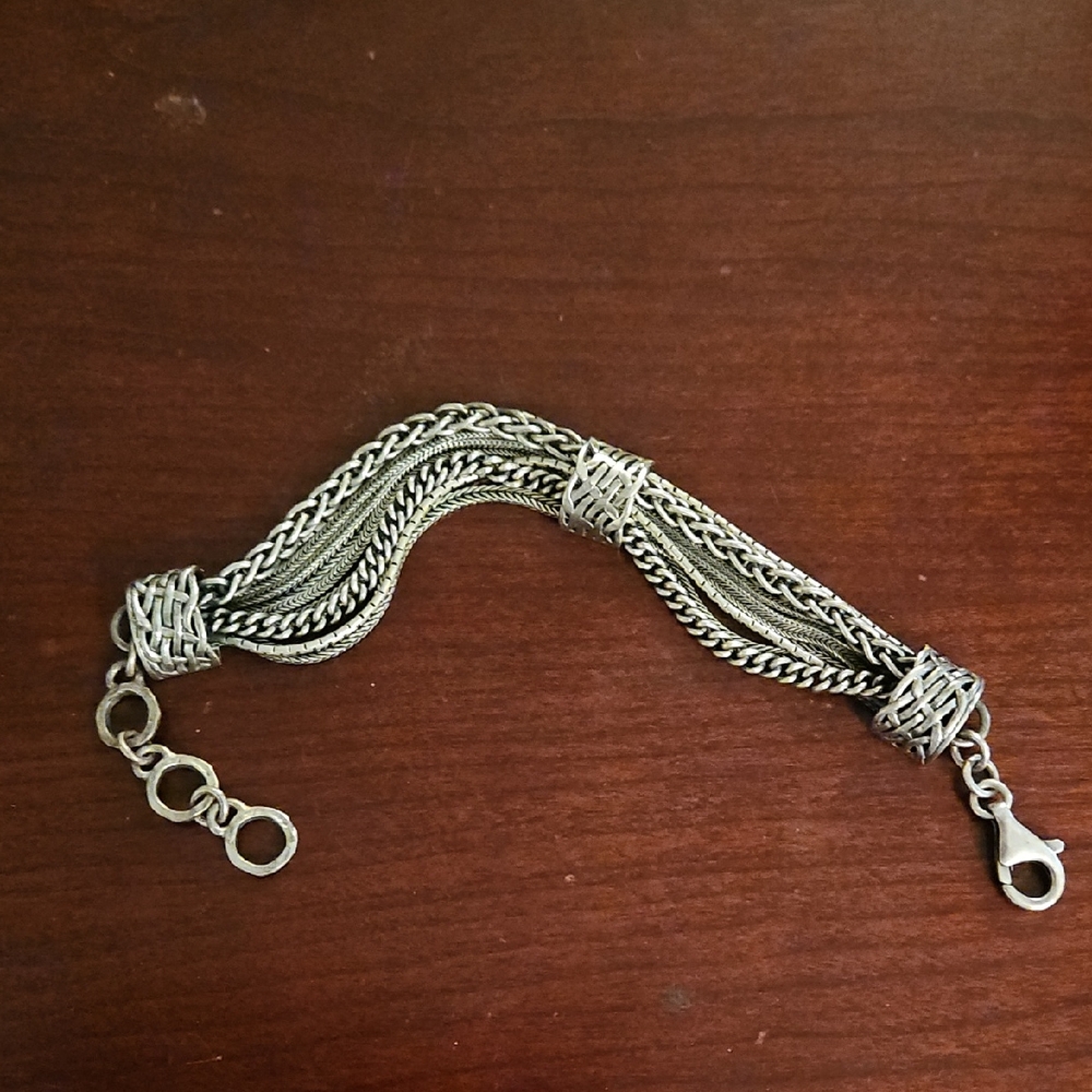 Silpada Sterling Silver Multi-Chain Woven Bracelet